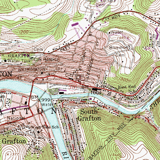 Topographic Map of Andrews Methodist Church, WV