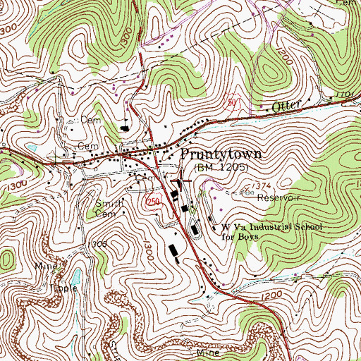 Topographic Map of Barnes School (historical), WV