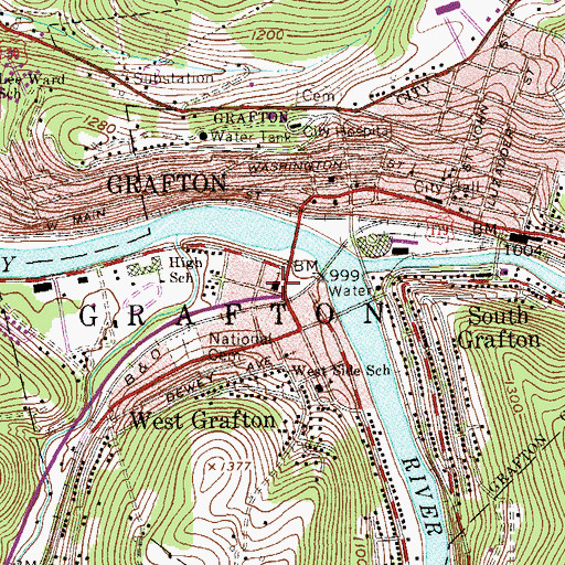 Topographic Map of First Christian Church, WV