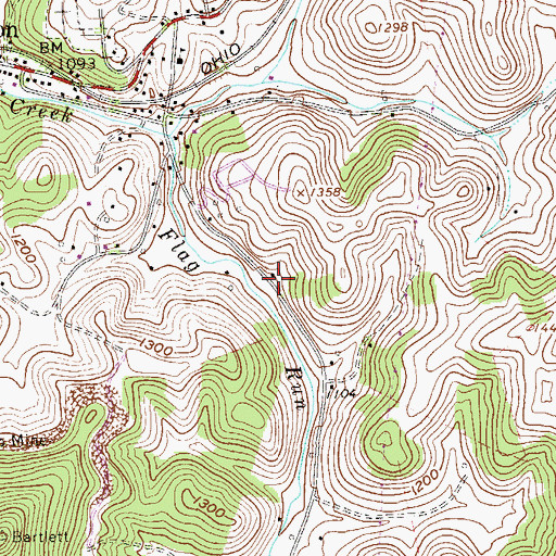 Topographic Map of Flag Run School (historical), WV
