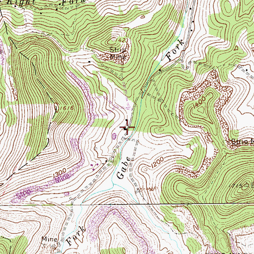 Topographic Map of Gabe Fork School (historical), WV