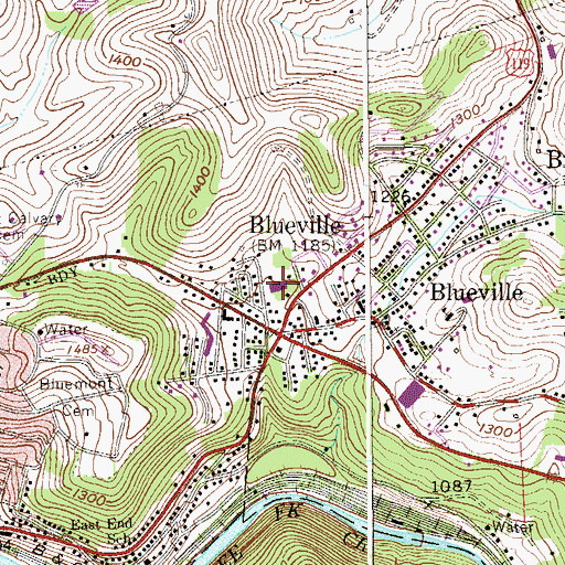 Topographic Map of Harmon Shopping Center, WV
