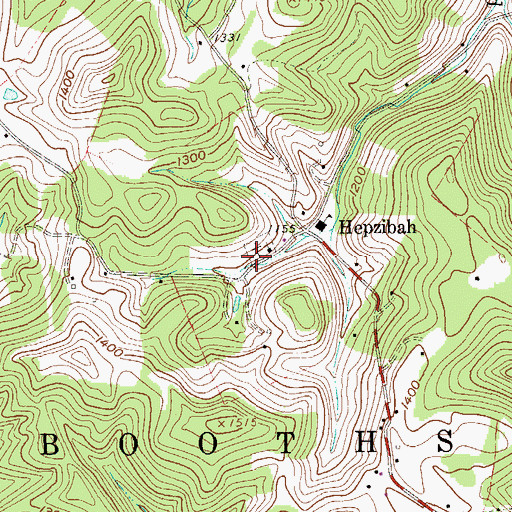 Topographic Map of Hepzibah Cemetery, WV