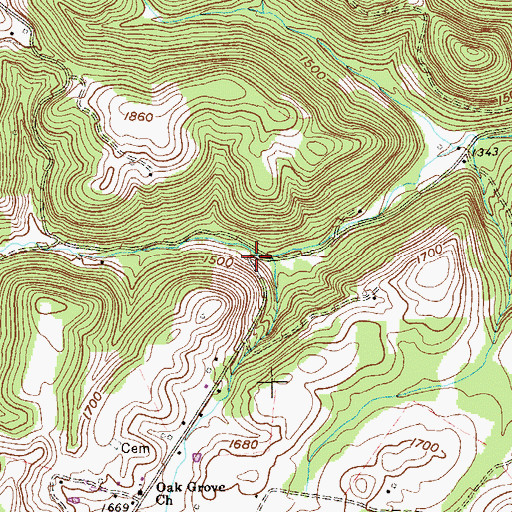 Topographic Map of Laurel Run School (historical), WV