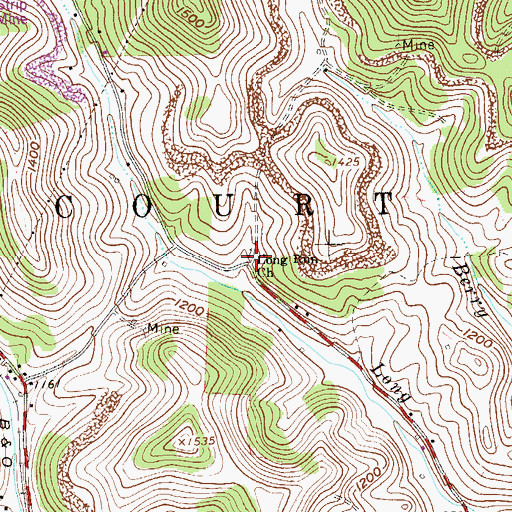 Topographic Map of Long Run School (historical), WV