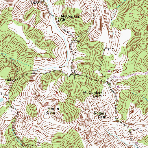 Topographic Map of McConkey School (historical), WV