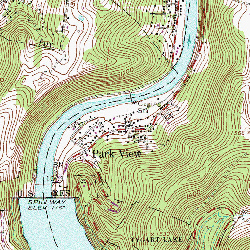Topographic Map of Park View Church of the Nazarene, WV