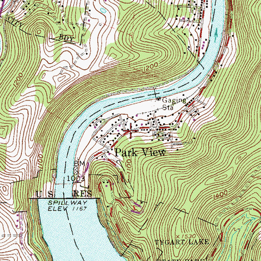 Topographic Map of Park View School (historical), WV