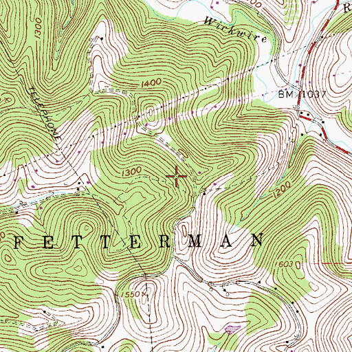 Topographic Map of Post School (historical), WV