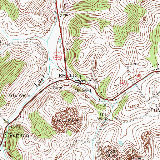 Topographic Map of Pruntytown Correctional Facility, WV