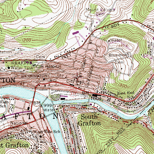 Topographic Map of Saint Augustine School, WV