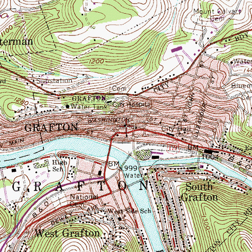 Topographic Map of Saint Matthias Episcopal Church, WV