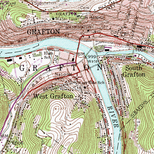 Topographic Map of Saint Pauls Methodist Church, WV