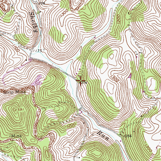 Topographic Map of Sugar Grove School (historical), WV