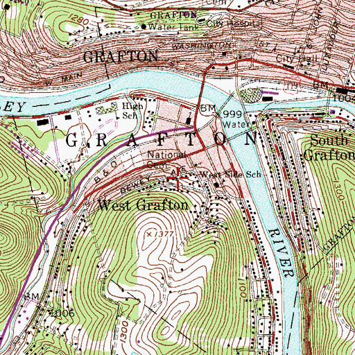 Topographic Map of Trinity United Methodist Church, WV