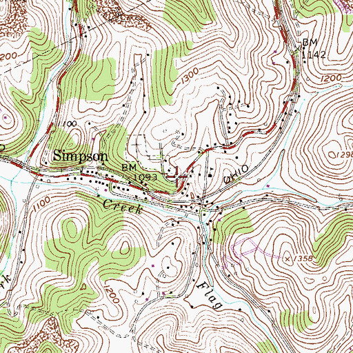 Topographic Map of Union Baptist Church, WV