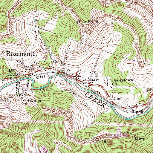 Topographic Map of Victory Valley Church, WV