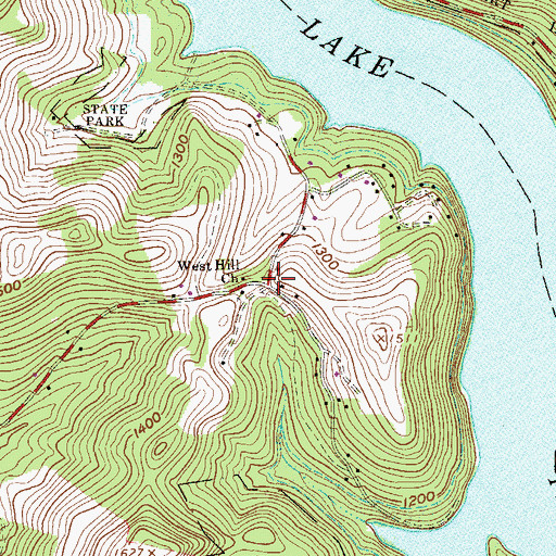 Topographic Map of West Hill School (historical), WV