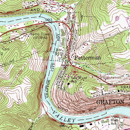 Topographic Map of West Main Street Methodist Church, WV