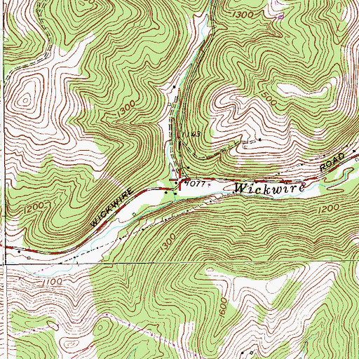 Topographic Map of Wickwire School (historical), WV