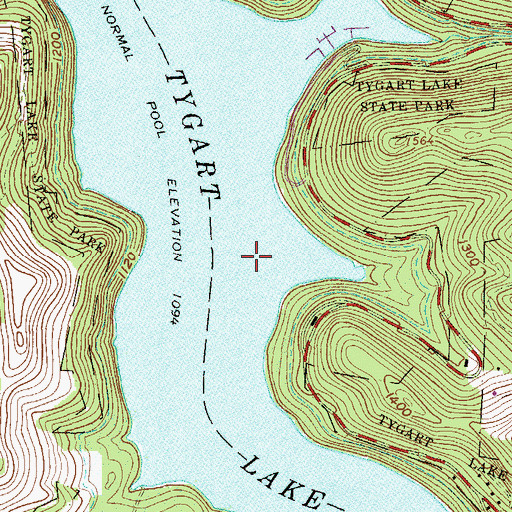 Topographic Map of Yates (historical), WV