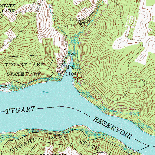 Topographic Map of Cecil, WV