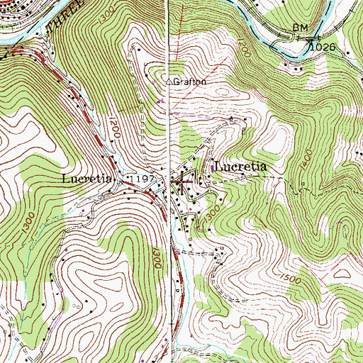 Topographic Map of Lucretia School (historical), WV