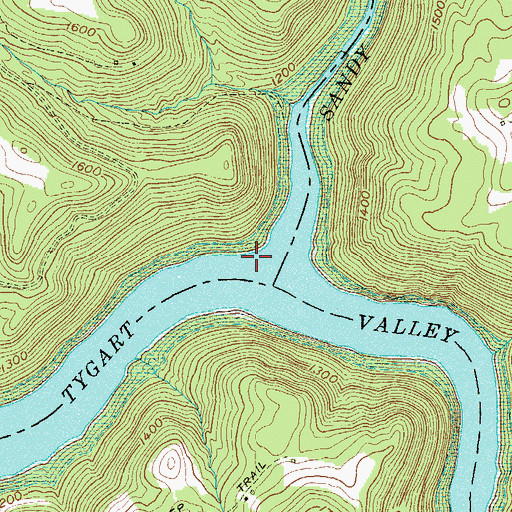 Topographic Map of Sandy (historical), WV