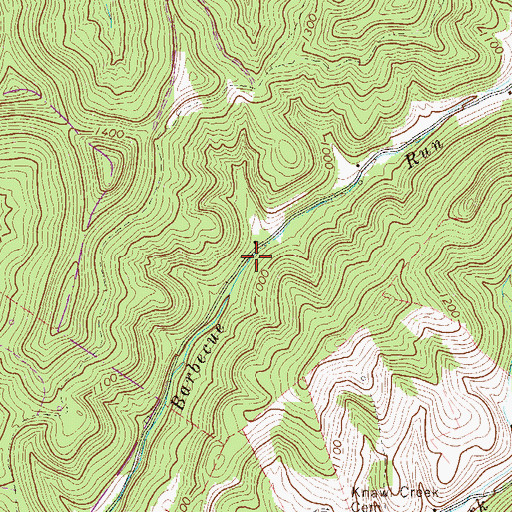 Topographic Map of Barbecue Run School (historical), WV