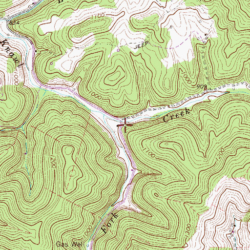 Topographic Map of Knawl Creek School (historical), WV