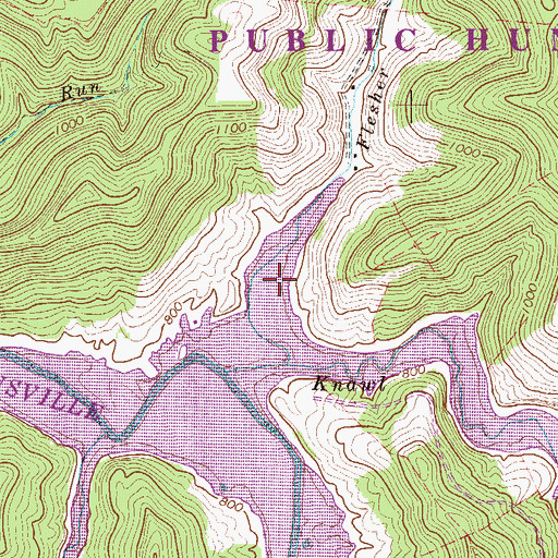 Topographic Map of Knawl School (historical), WV