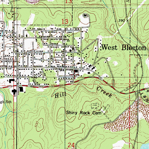 Topographic Map of West Blocton Post Office, AL