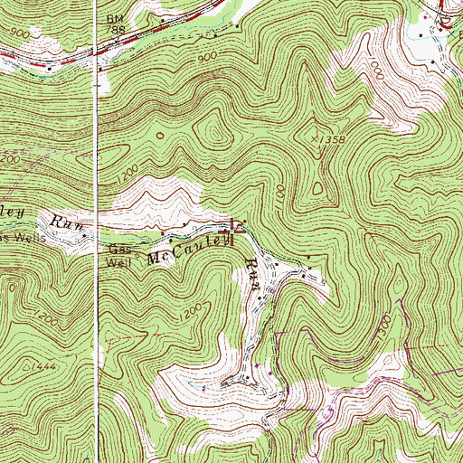 Topographic Map of McCauley Run School (historical), WV