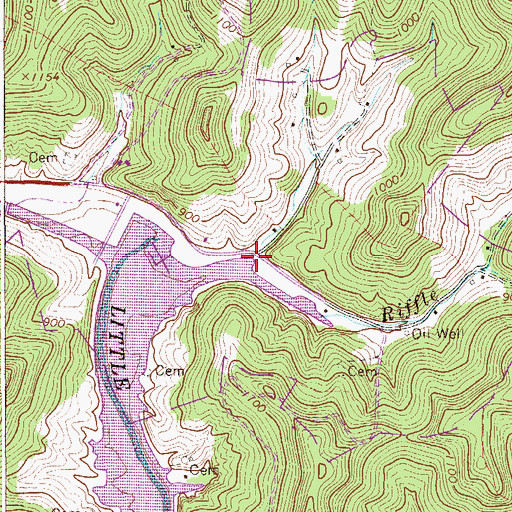Topographic Map of Riffle School (historical), WV