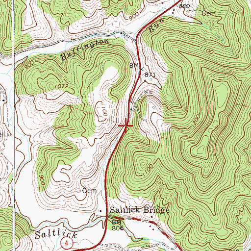 Topographic Map of Singleton School (historical), WV