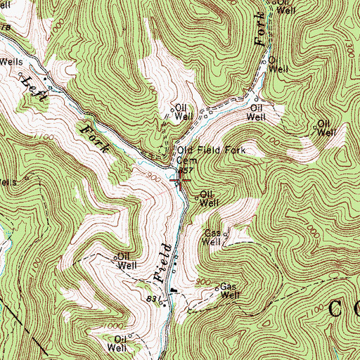 Topographic Map of Old Field School (historical), WV