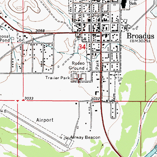 Topographic Map of Town and Country Trailer Park, MT