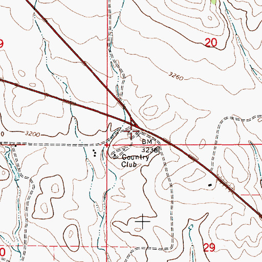 Topographic Map of Wayside Mobile / RV Park, MT