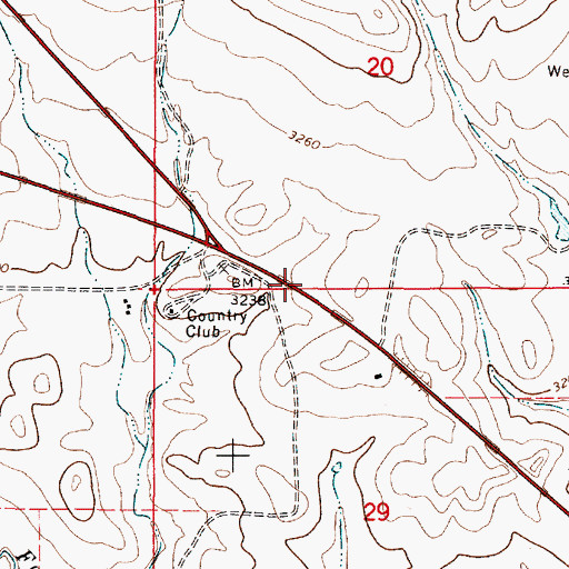 Topographic Map of Southeastern Montana Historical Marker, MT
