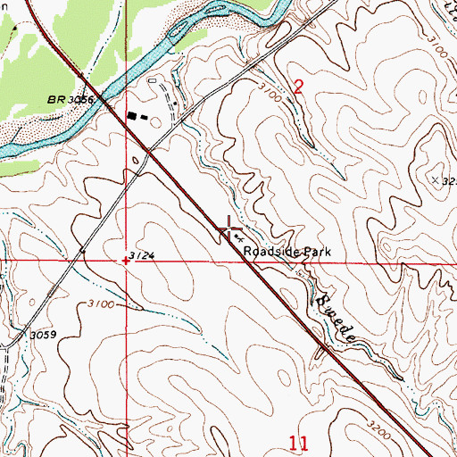 Topographic Map of Big Sky Country Historical Marker, MT