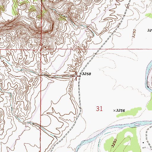 Topographic Map of Basin Creek, MT