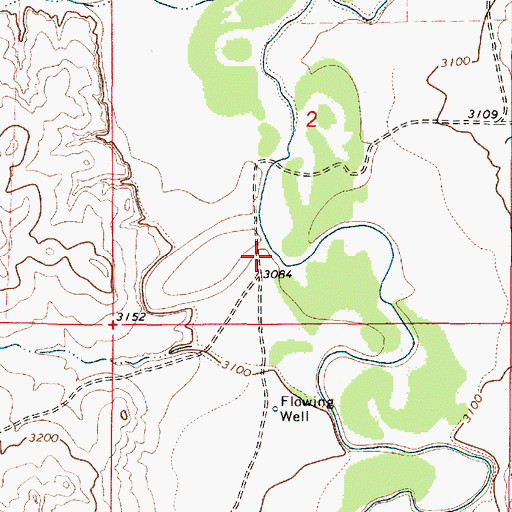 Topographic Map of Tiret Creek, MT