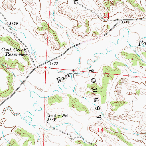 Topographic Map of Bridge Creek, MT