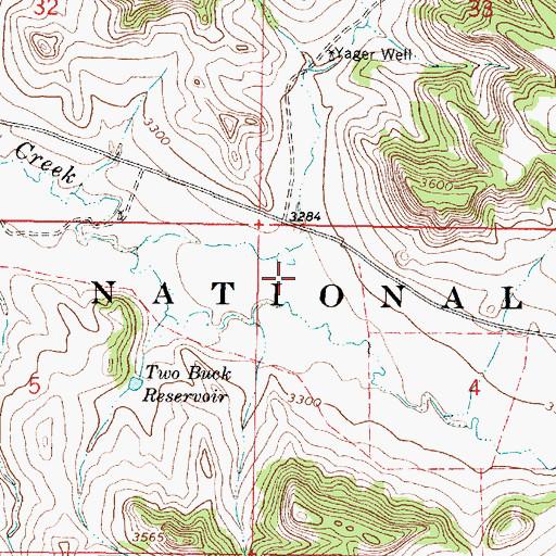 Topographic Map of Yager Creek, MT