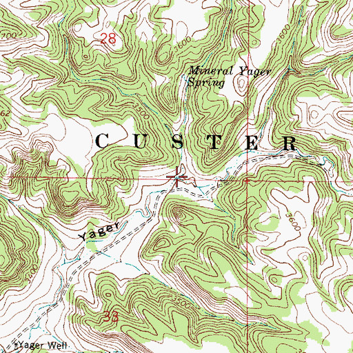 Topographic Map of North Fork Yager Creek, MT