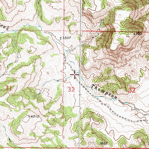 Topographic Map of Timber Creek, MT