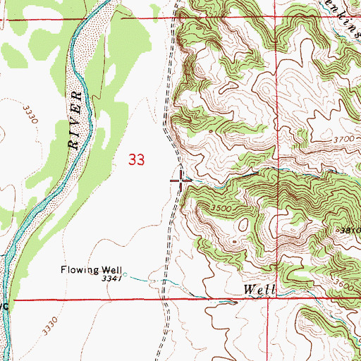 Topographic Map of East Thompson Creek, MT