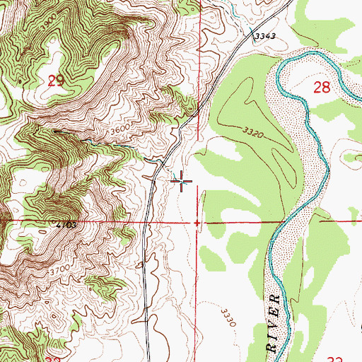 Topographic Map of Cliff Creek, MT