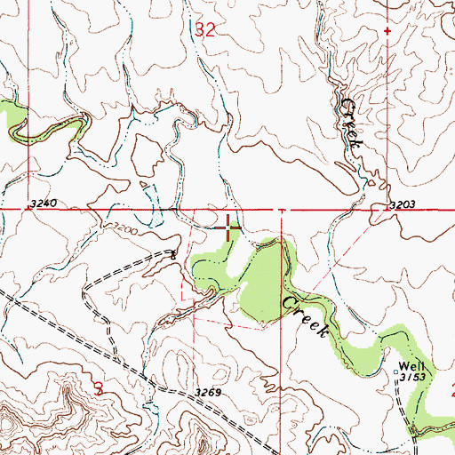 Topographic Map of Wilson Creek, MT