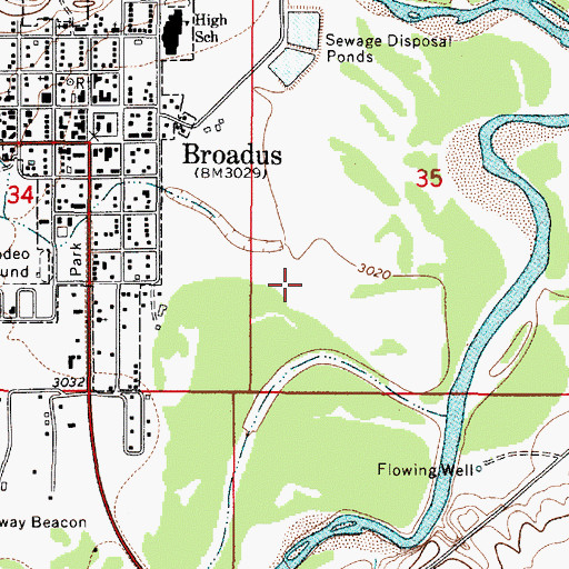 Topographic Map of Lone Tree Creek, MT